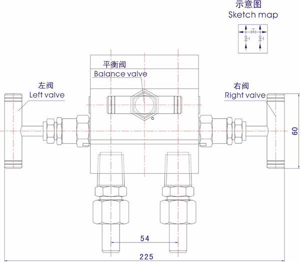 1151焊接管法蘭式三閥組