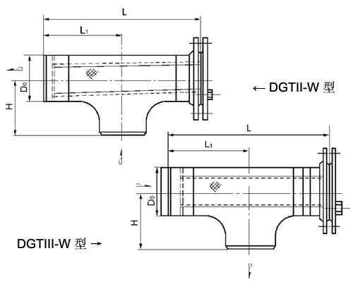 T型對(duì)焊連接反折流式過(guò)濾器（DGTIII-W型）